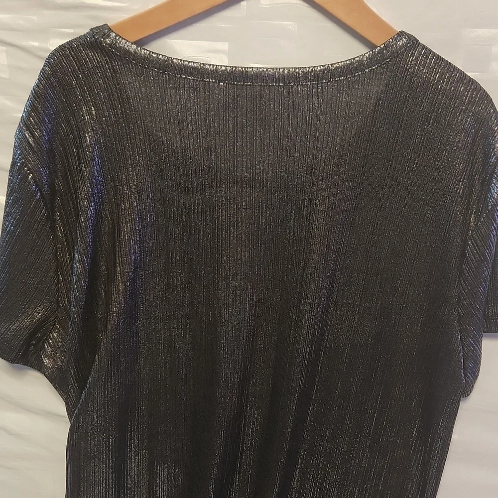 Michael Kors Short-Sleeve Metallic Maxi Dress sz XXL